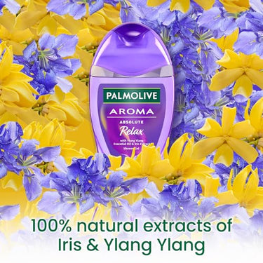 Palmolive Aroma Absolute Relax Body Wash For Women & Men, 250Ml Shower Gel Single Bottle, 100% Natural Ylang Ylang Essential Oil & Iris Extracts For A Smooth Skin, Ph Balanced Bodywash